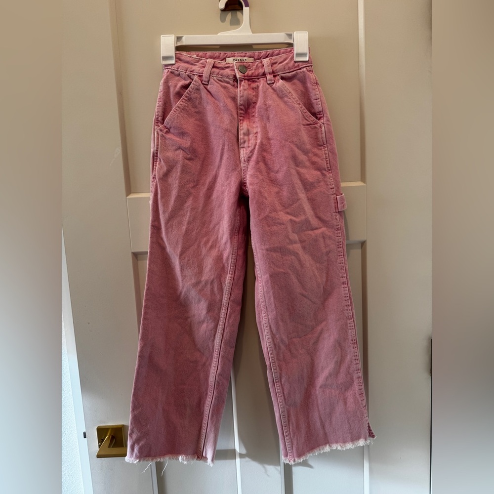 Pink Women's Jeans Pacsun wife leg carpenter size 23